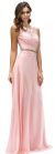Mock Two Piece Lace Bodice Floor Length Prom Dress in Blush